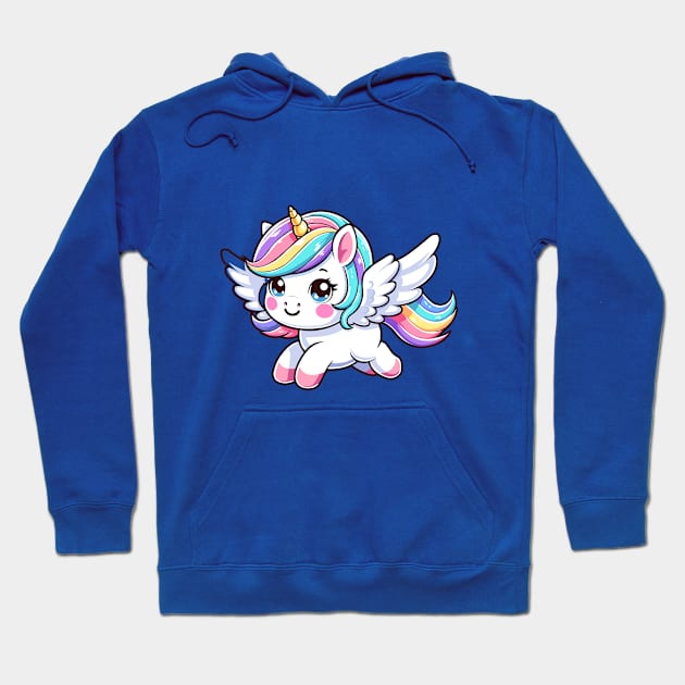 Cute Rainbow Tailed Unicorn Hoodie by Arief Uchiha